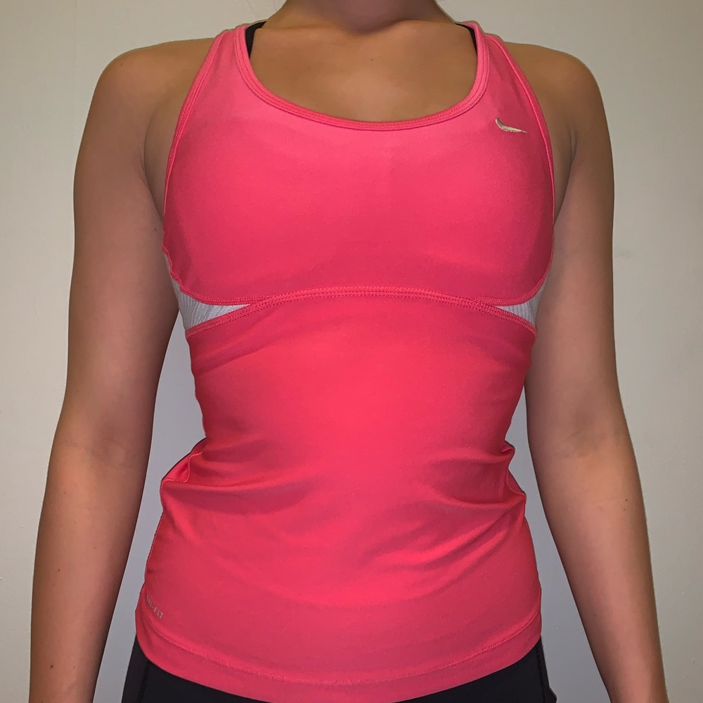 PINK Nike Tank! BUILT IN SPORTS BRA!